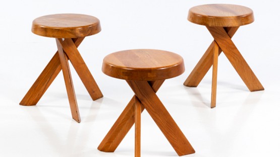 S31A Tabouret Rond Bas Stool by Pierre Chapo