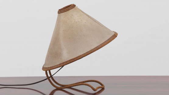 Leather Shade Table Lamp in the Manner of Carl Auböck