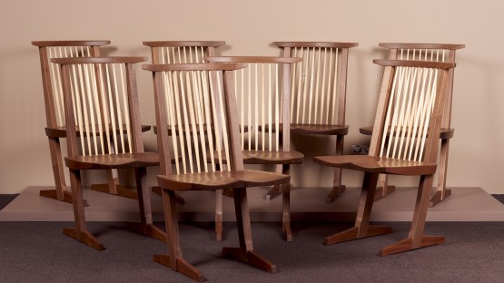 Set of 8 Conoid Dining Chairs by George Nakashima Studio