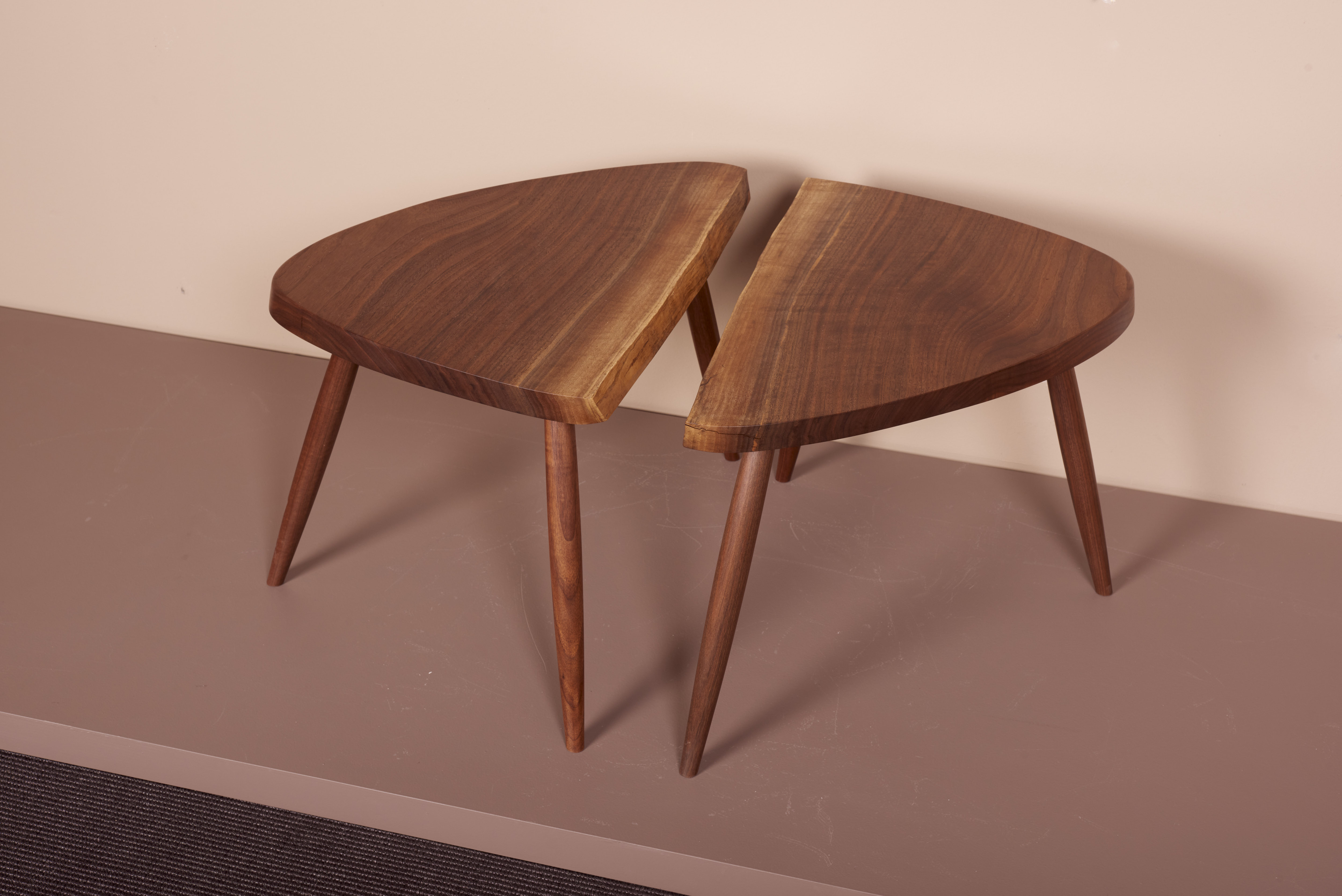 Pair of Nakashima Studio Mira Nakashima Wepman Side Tables in Walnut