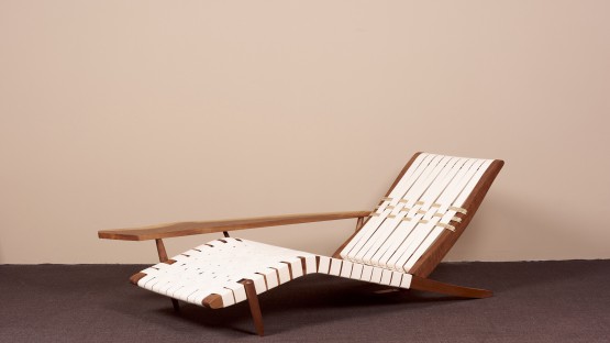 George Nakashima Studio Chaise Lounge Long Chair in Walnut