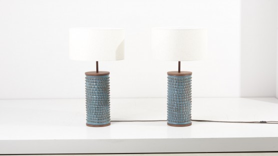 Pair of Ceramic Table Lamps by Brent Bennet 