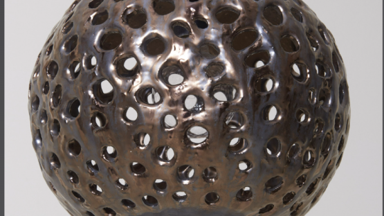 Ball Lamp in Spray Metal by Stan Bitters