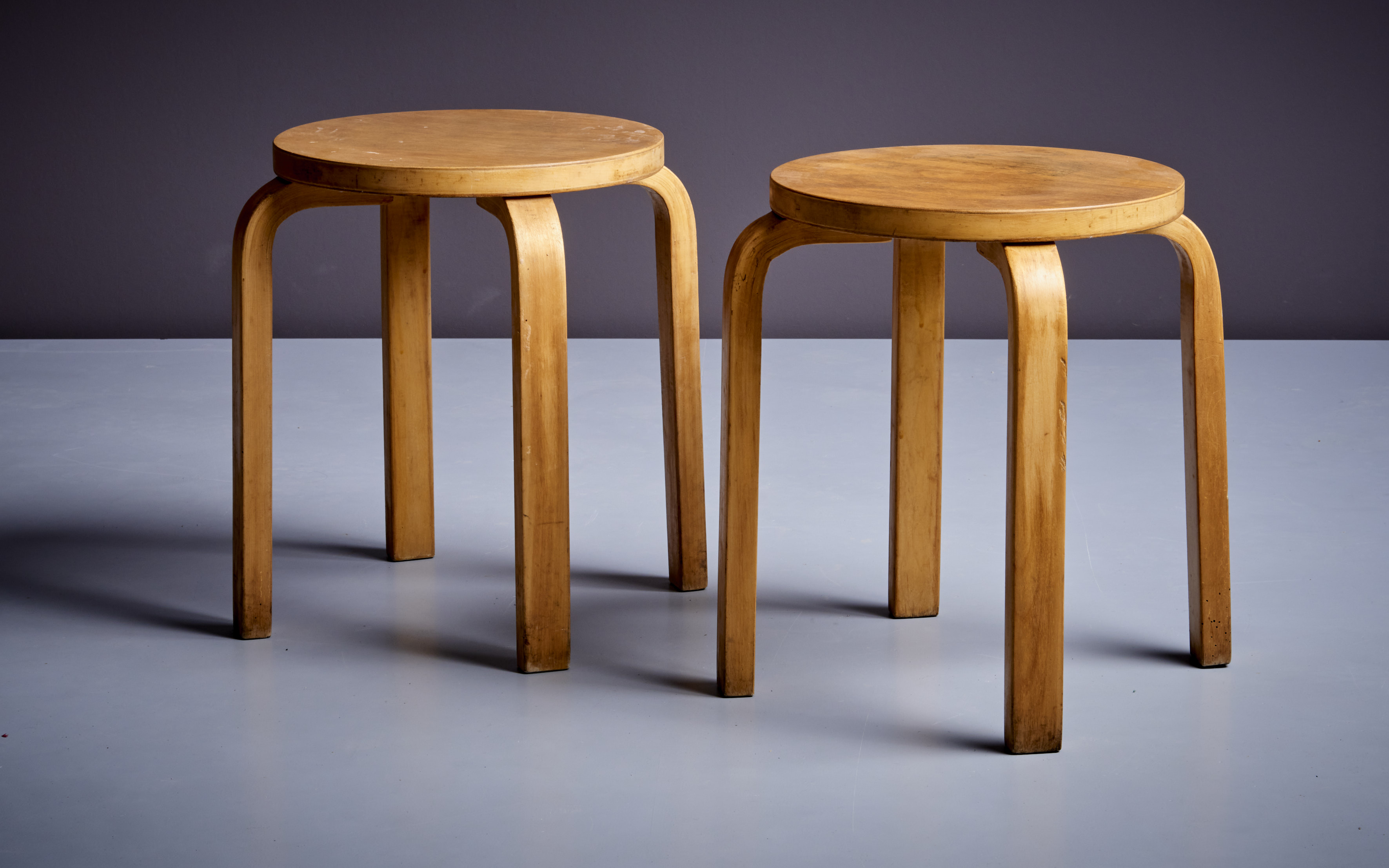 Set of 2 Early Alvar Aalto Stools