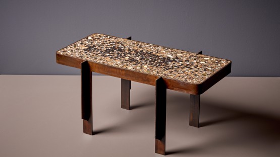 Hand-crafted Terrazzo Coffee Table "Admiral Whitney 2" by Felix Muhrhofer 