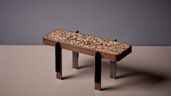 Hand-crafted Terrazzo Coffee Table "Admiral Whitney 3" by Felix Muhrhofer 