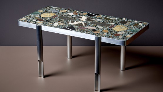 Hand-crafted Terrazzo Coffee Table "Deacon Federico 1" by Felix Muhrhofer