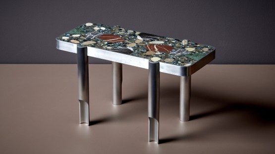 Hand-crafted Terrazzo Coffee Table "Deacon Federico 3" by Felix Muhrhofer 