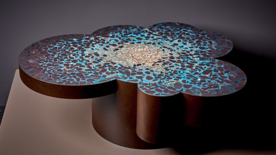 Hand-crafted Terrazzo Coffee Table "Pope Bellanova" by Felix Muhrhofer 
