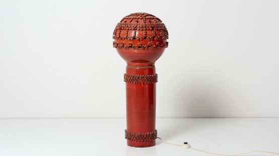 Huge Floor Lamp by Hans Welling for Ceramano Ceramic 'Ceralux' Series in Red