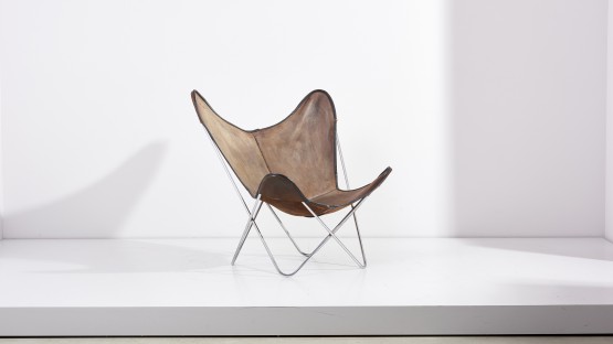 Butterfly Chair by Jorge Ferrari-Hardoy for Knoll International in Original Leather