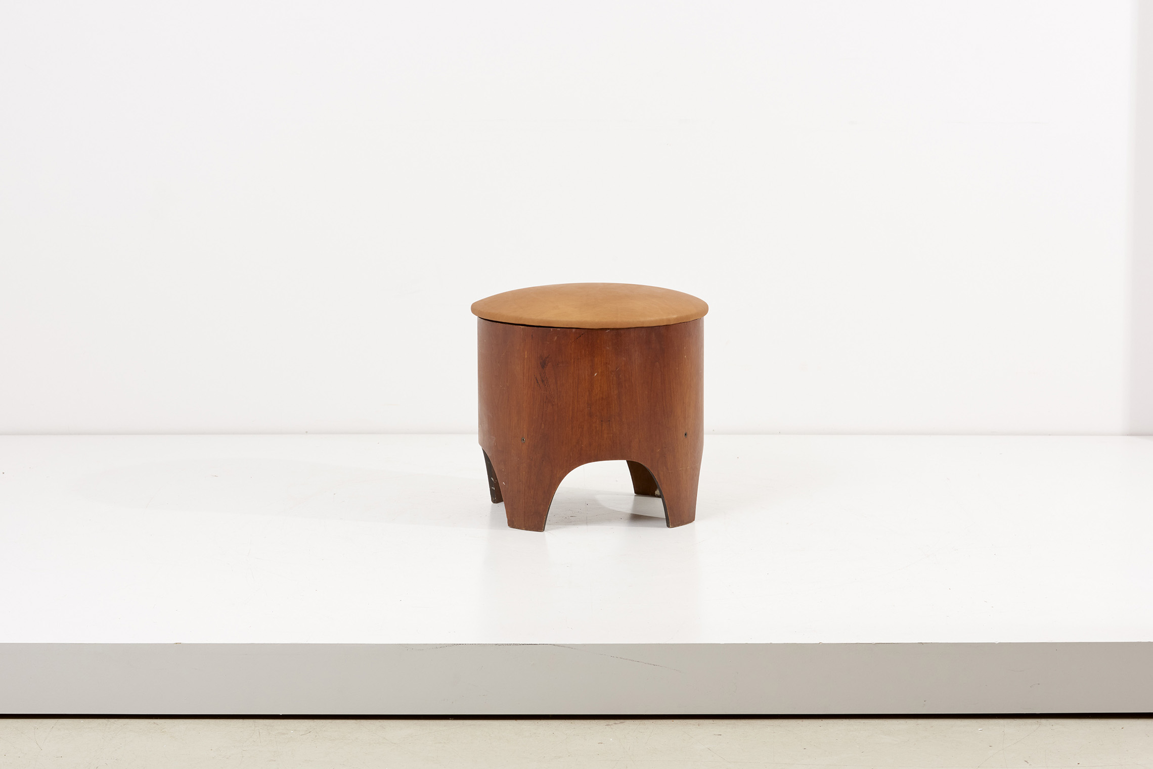 Henry P Glass Stool with Hidden Storage Compartment