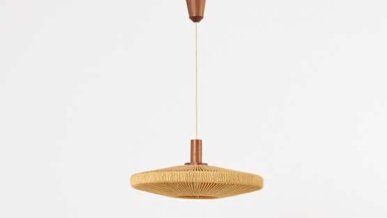 Large Temde Leuchten Sisal Pendant Lamp