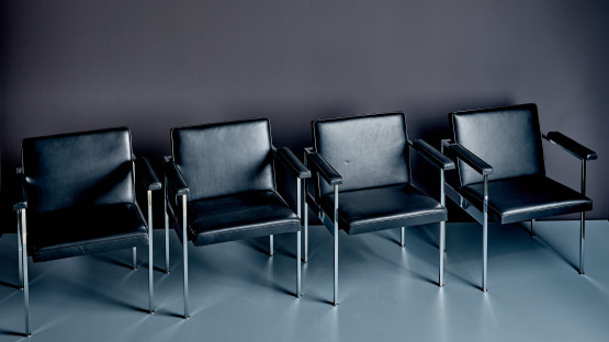 Set of Four Paddle Armchairs by George Nelson for Herman Miller