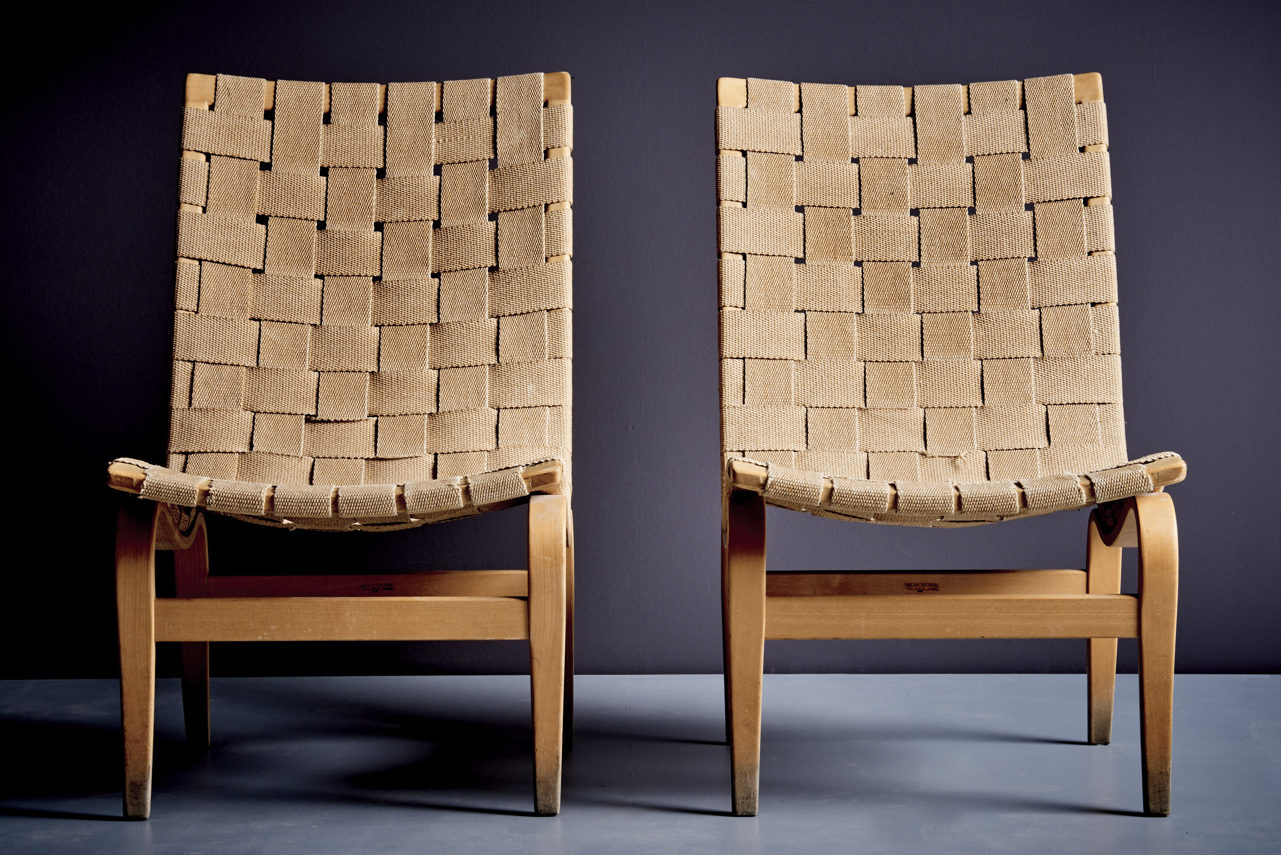 Pair of Eva Lounge Chairs by Bruno Mathsson