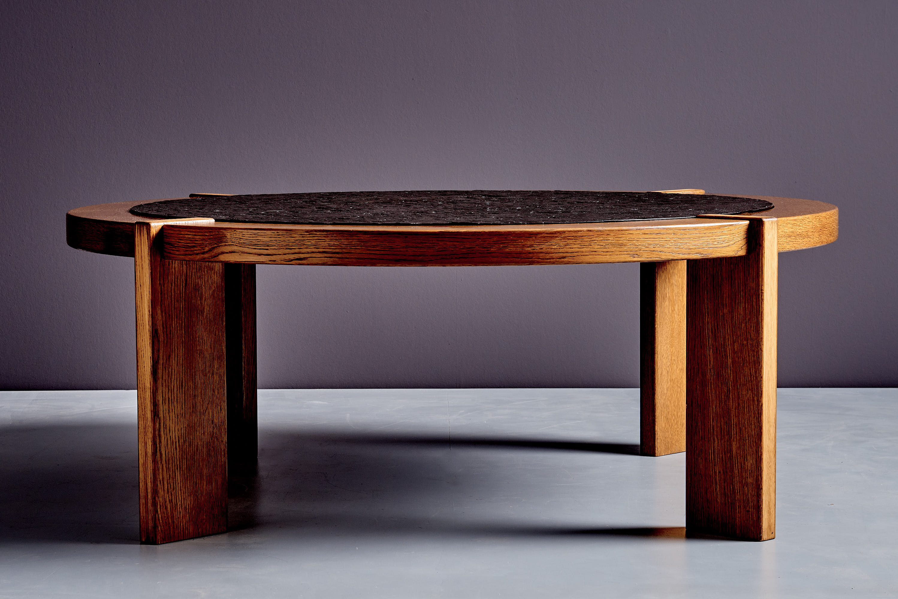 Slate Inlay Table Oak Frame Coffee Table with Slate Inset
