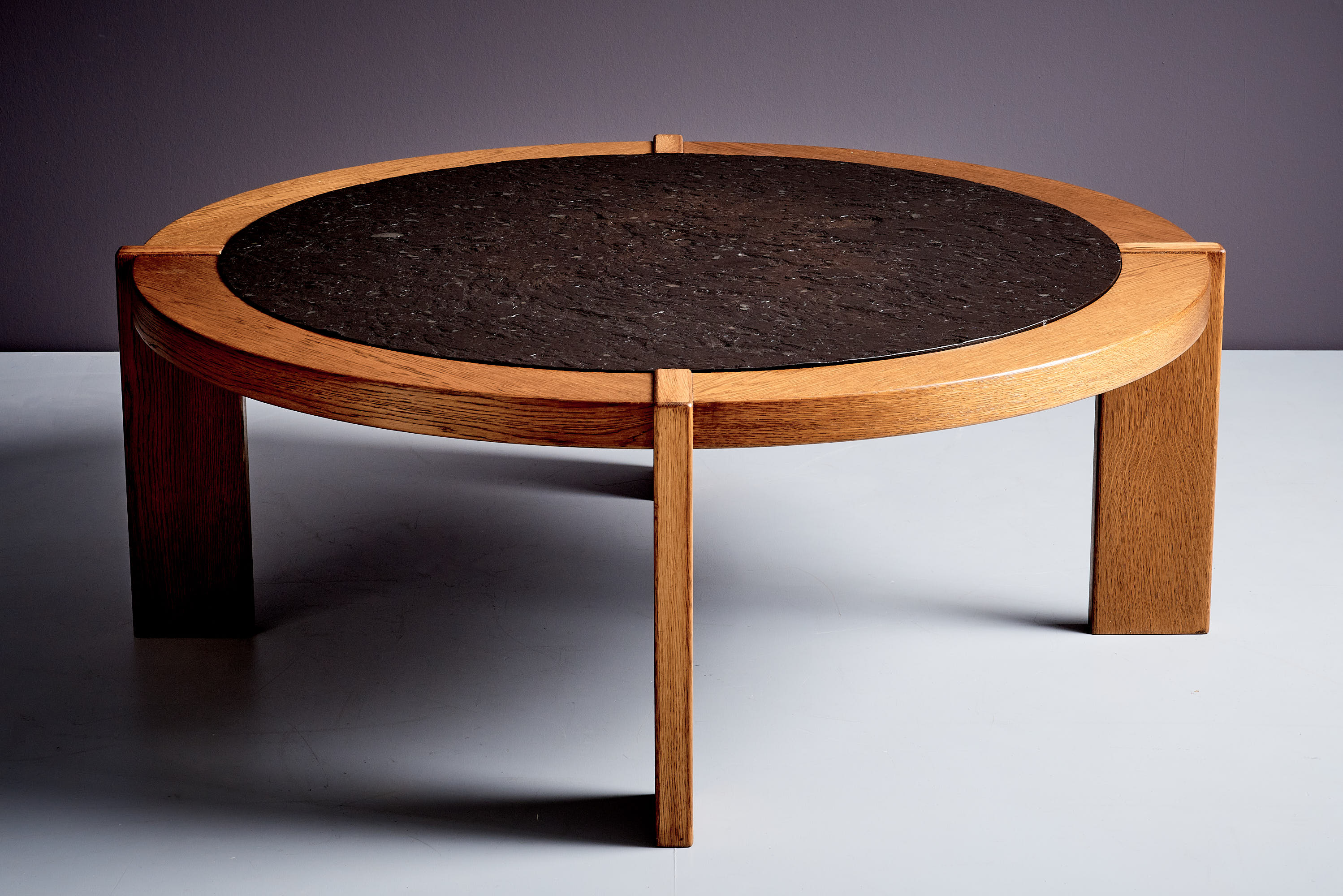 Slate Inlay Table Oak Frame Coffee Table with Slate Inset