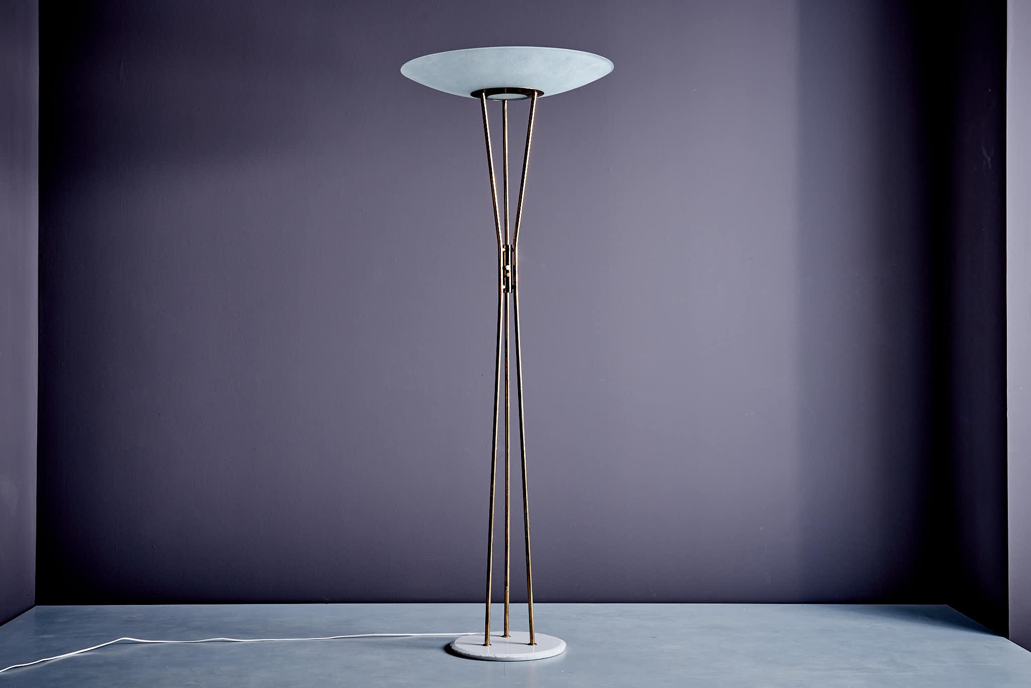Stilnovo Floor Lamp with Brass and Marble Base
