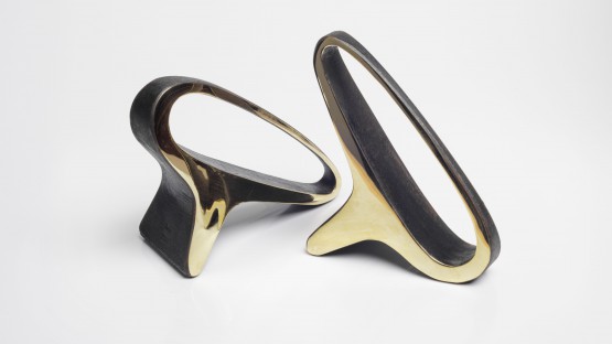 Carl Auböck Pair of #3848 Bookends "Earlobes"