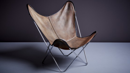 Butterfly Chair by Jorge Ferrari-Hardoy for Knoll International in Original Leather