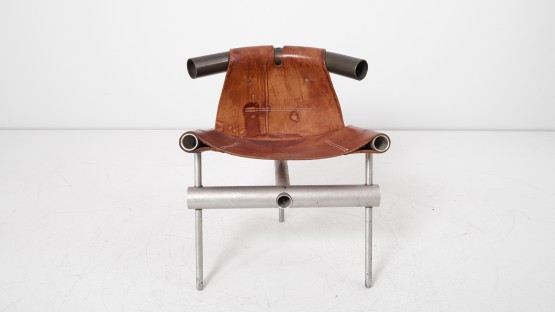 Prototype Leather Sling Chair by Max Gottschalk