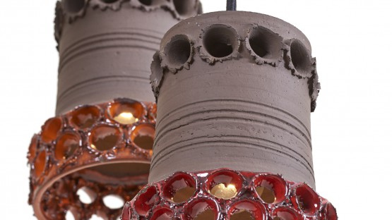 Ceramic Shade Cascade Pendant Lamp