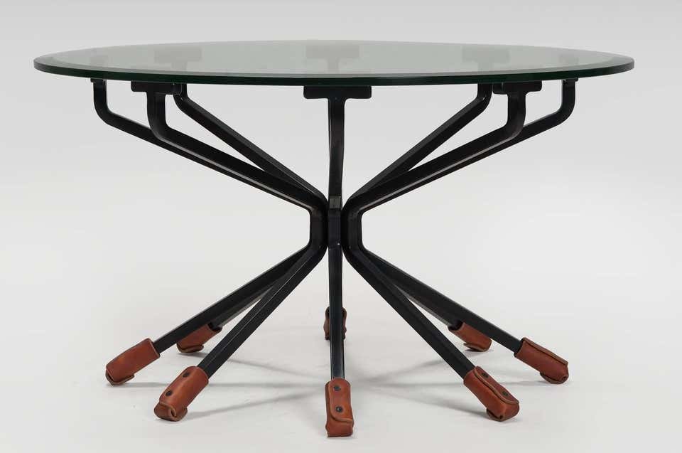 Coffee Table By Dan Wenger - Wooden Legs Glass Top Coffee Table Coffee Table By Dan Wenger - Wooden Legs Glass Top Coffee Table
