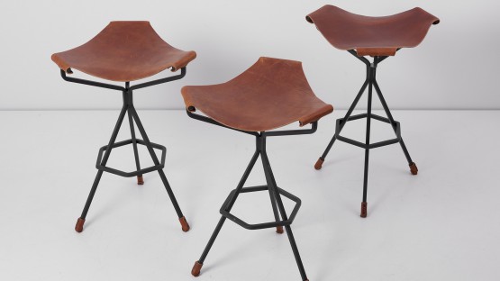 Set of Three Bar Stools by Dan Wenger