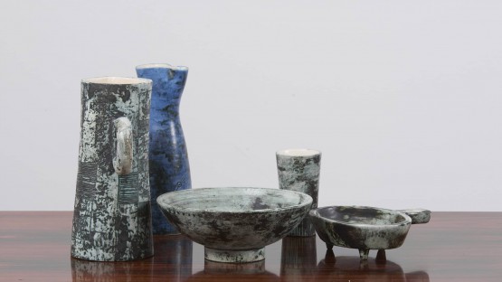 Set of five Ceramic Pieces by Jacques Blin