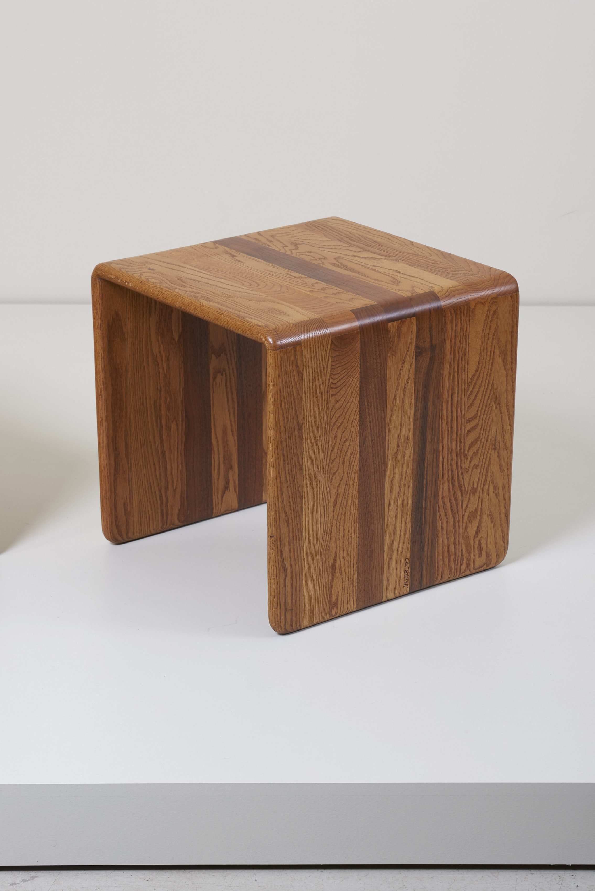 Pair of Wood Ribbon Stools by James Rannefeld for Jawar