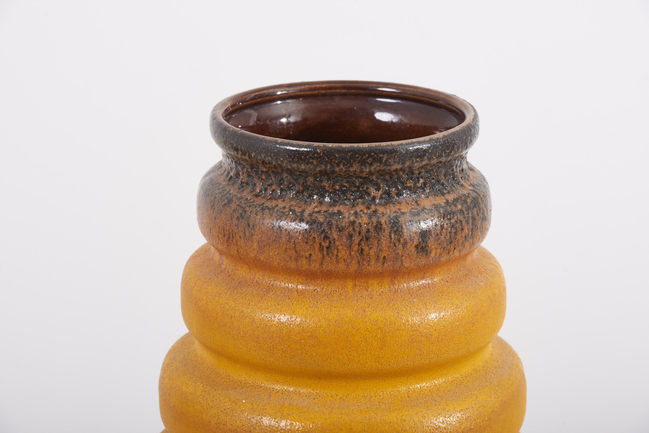 Pair of Huge Fat Lava Ceramic Floor Vases