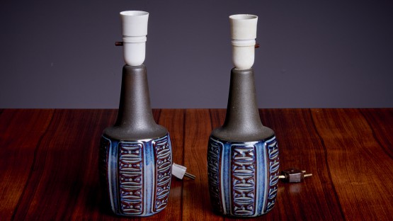 Pair of Ceramic Table Lamps by Soholm 
