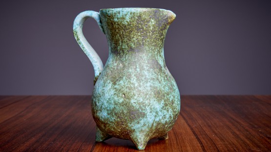 Green Ceramic Vase by Portier